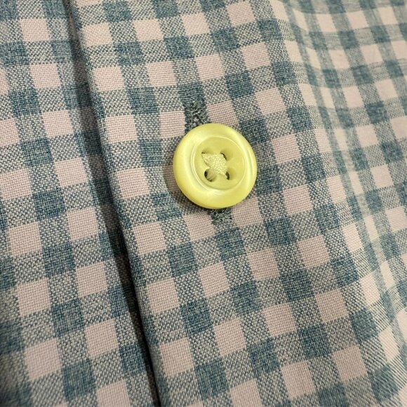Peter Millar Summer Comfort Check Dress Shirt Button Up Blue Stretch XL - Picture 4 of 7